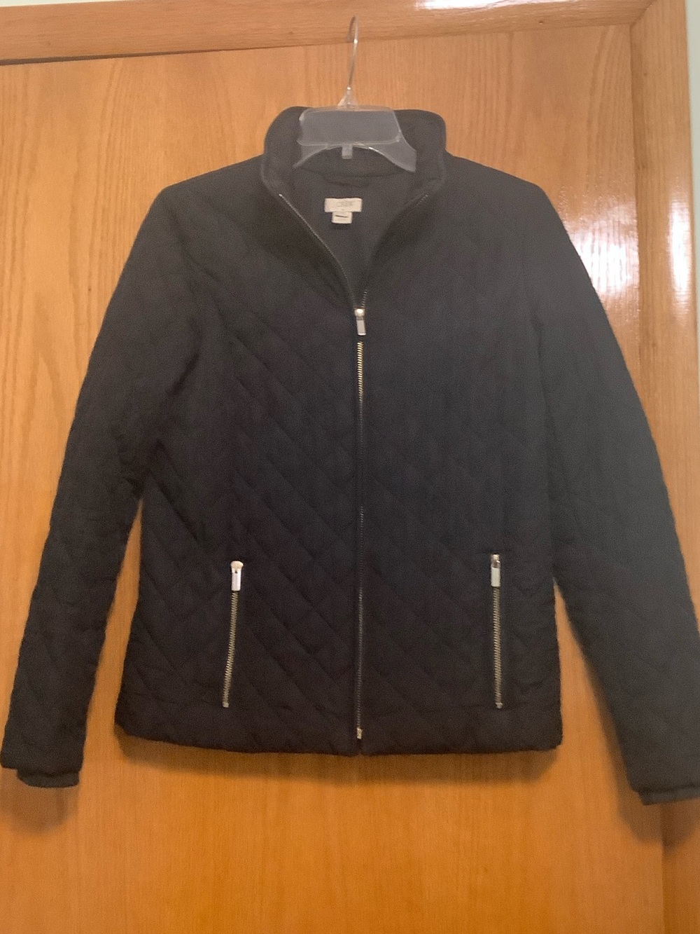 J. Crew Black Quilted Puffer Jacket with Zip Pockets